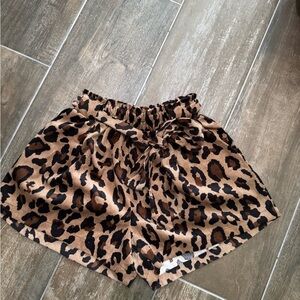 ODDY High Waist Leopard Print Shorts Brown and Black